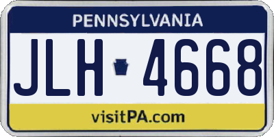 PA license plate JLH4668
