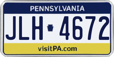PA license plate JLH4672