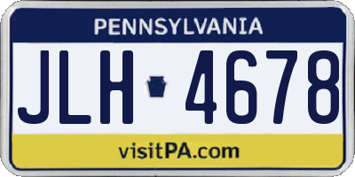 PA license plate JLH4678