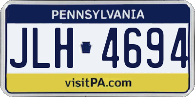 PA license plate JLH4694