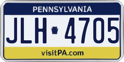 PA license plate JLH4705