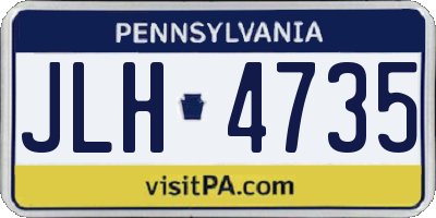 PA license plate JLH4735