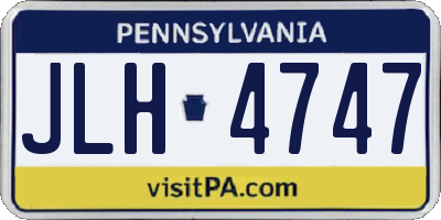 PA license plate JLH4747