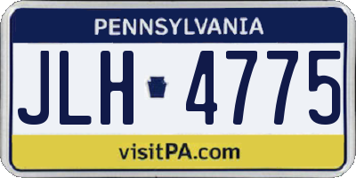 PA license plate JLH4775