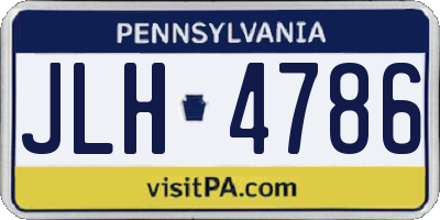 PA license plate JLH4786