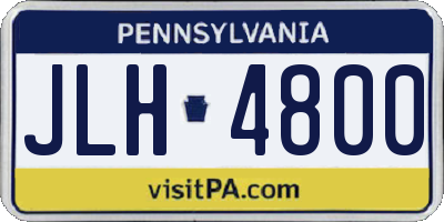 PA license plate JLH4800