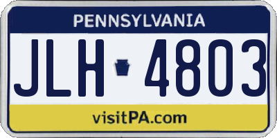 PA license plate JLH4803