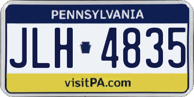 PA license plate JLH4835