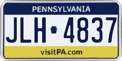 PA license plate JLH4837