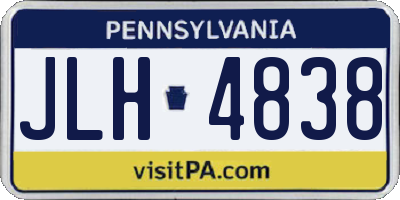 PA license plate JLH4838