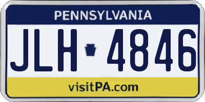PA license plate JLH4846
