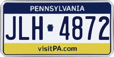 PA license plate JLH4872