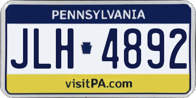 PA license plate JLH4892