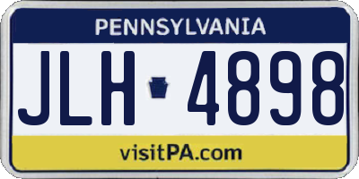 PA license plate JLH4898
