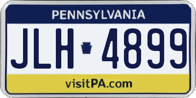 PA license plate JLH4899