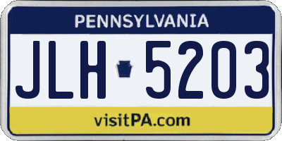 PA license plate JLH5203