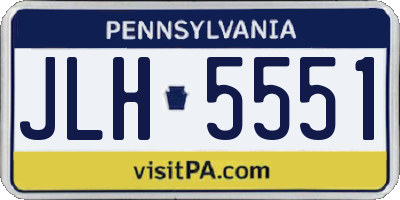 PA license plate JLH5551