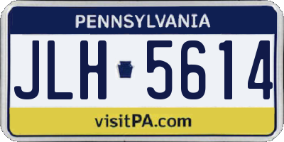 PA license plate JLH5614