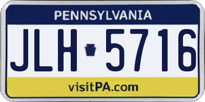 PA license plate JLH5716