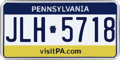 PA license plate JLH5718