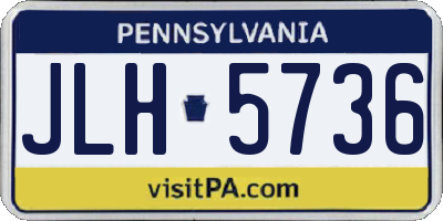 PA license plate JLH5736