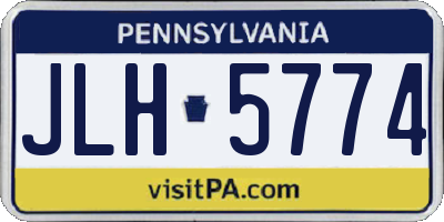 PA license plate JLH5774
