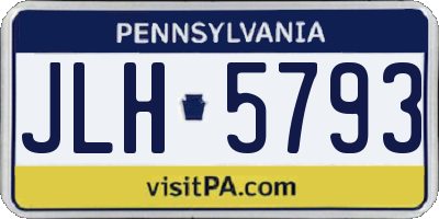 PA license plate JLH5793