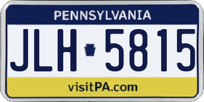 PA license plate JLH5815