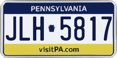 PA license plate JLH5817