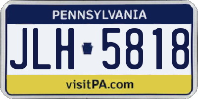 PA license plate JLH5818
