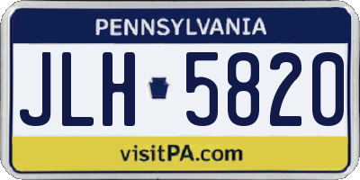 PA license plate JLH5820