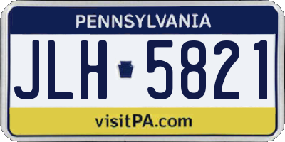 PA license plate JLH5821