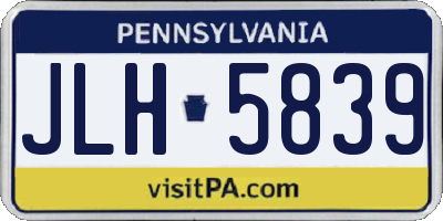 PA license plate JLH5839