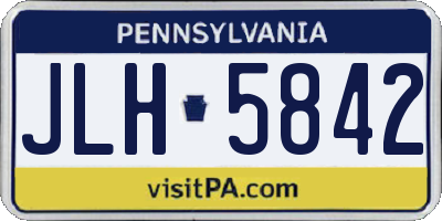 PA license plate JLH5842