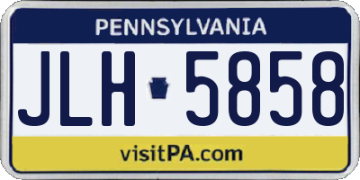 PA license plate JLH5858