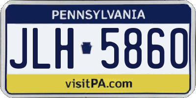 PA license plate JLH5860