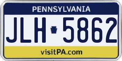 PA license plate JLH5862