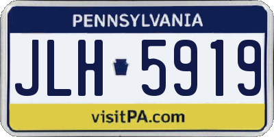 PA license plate JLH5919