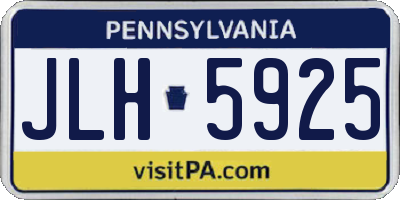 PA license plate JLH5925