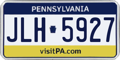 PA license plate JLH5927