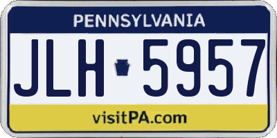 PA license plate JLH5957