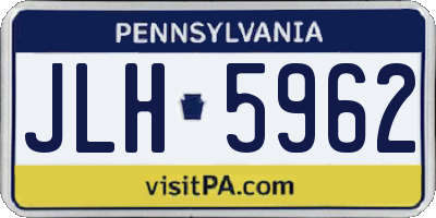 PA license plate JLH5962