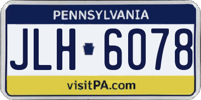 PA license plate JLH6078