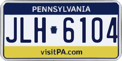 PA license plate JLH6104