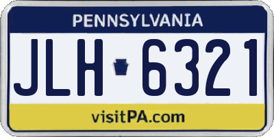 PA license plate JLH6321