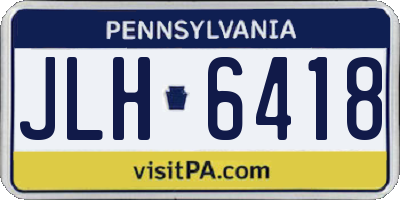 PA license plate JLH6418