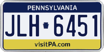 PA license plate JLH6451