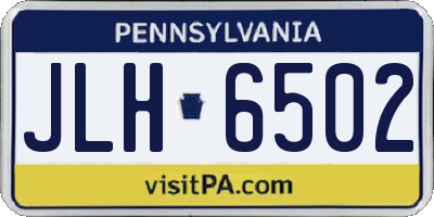 PA license plate JLH6502