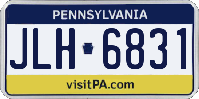 PA license plate JLH6831