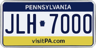 PA license plate JLH7000